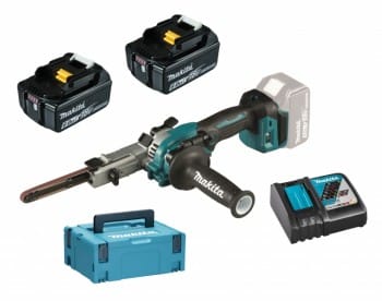 Makita - dbs 180 rgj Akku Bandfeile 18 v 9 x 533 mm Brushless + 2x Akku 6,0 Ah + Ladegerät + Makpac