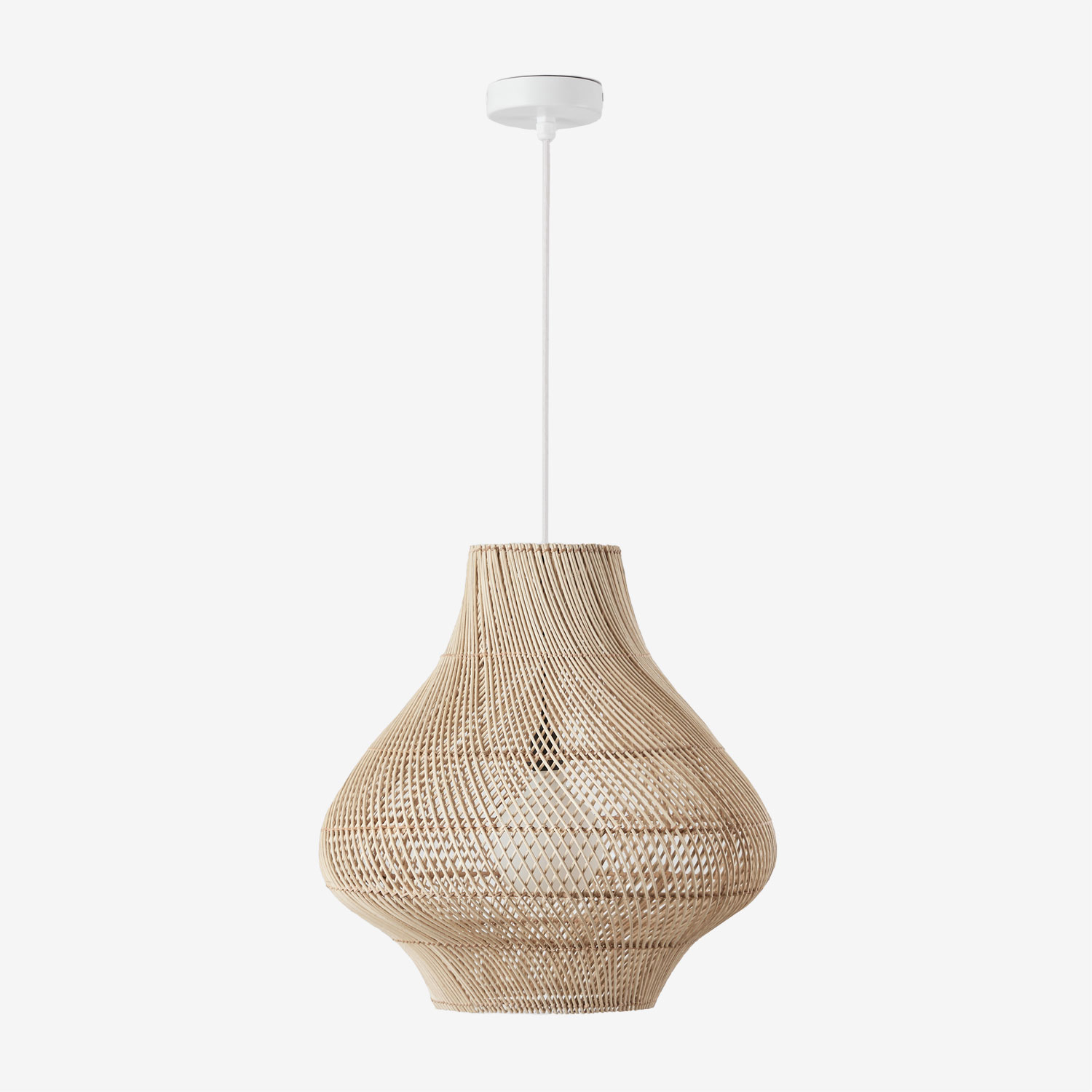 Sklum Hängende Deckenlampe Aus Rattan Magali Weiss