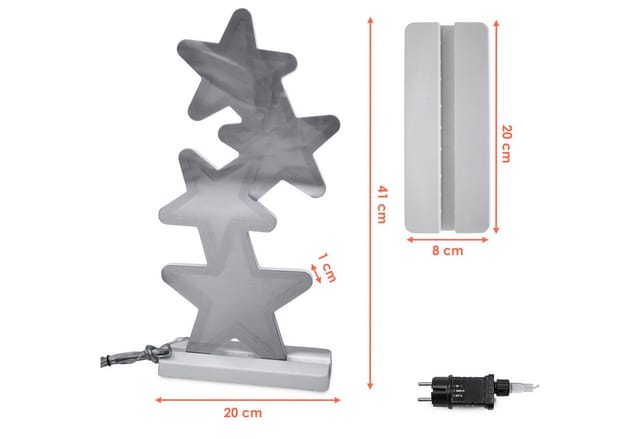 Tischleuchte Sterne 41 Cm Mit Infinity Effekt Beleuchtung - 117 Led - 3d Weihnachts Dekofigur Beidseitig Beleuchtet