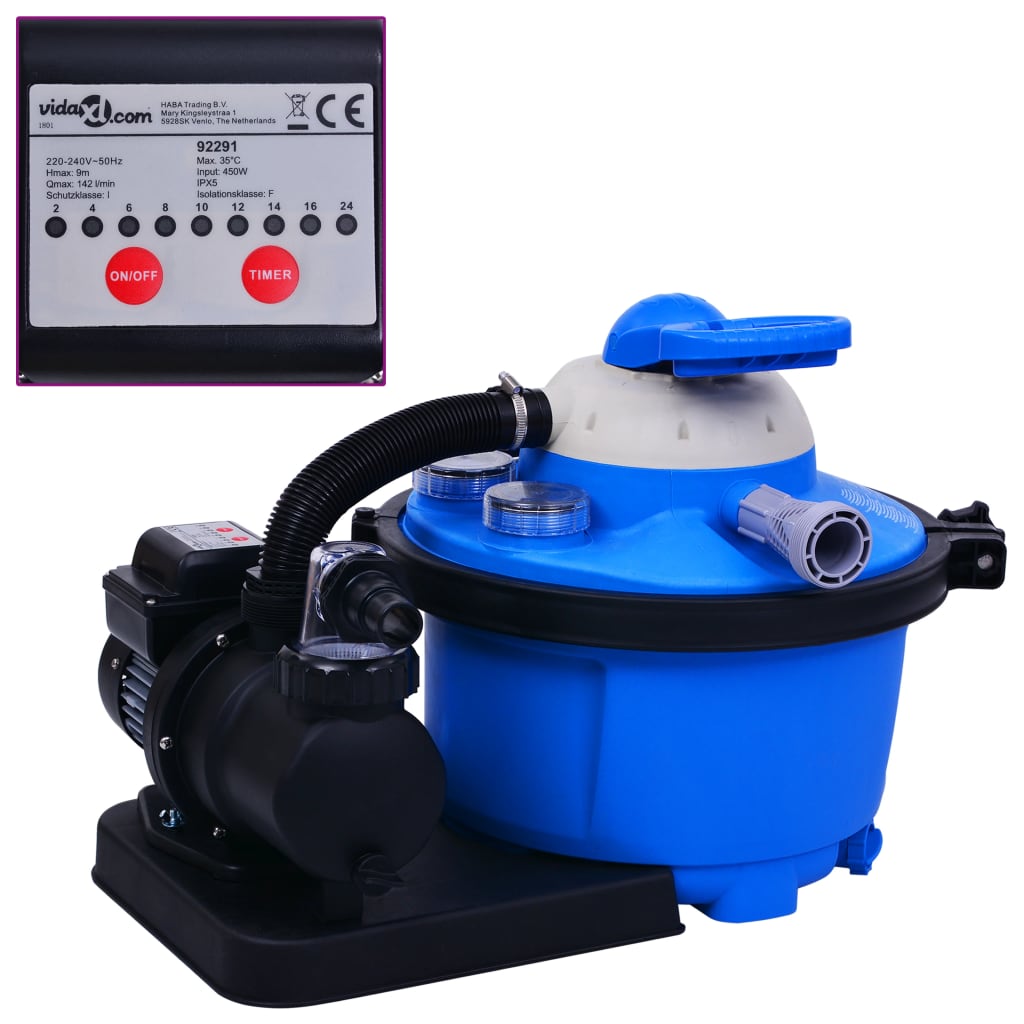 Vidaxl Sandfilterpumpe Mit Zeitschaltuhr, 450 W, 25 L