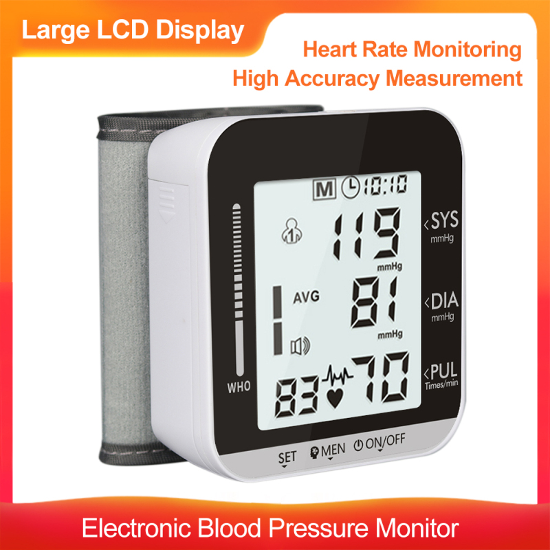 Tensiomètre Électronique De Poignet Avec Détection De La Fréquence Cardiaque, Sphygmomanomètre Entièrement Automatique, Appareil De Mesure De La Pression Artérielle À Écran Lcd Numérique.