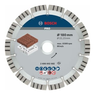Bosch - Zubehör - Diamanttrennscheibe 180x22,23 mm 2608602682