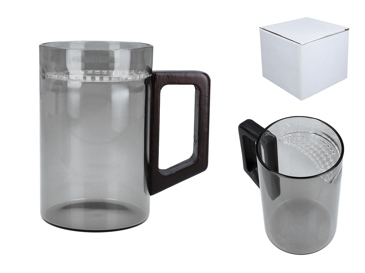 Glasbecher Für Kaffee, Tee Und Andere Getränke, Glas Mit Henkel, Transparent
