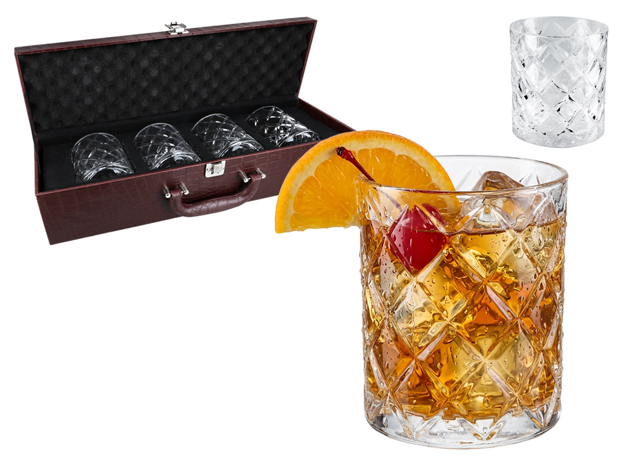 Set Mit 4 Whiskygläsern, Trinkgläsern, Geschenkset