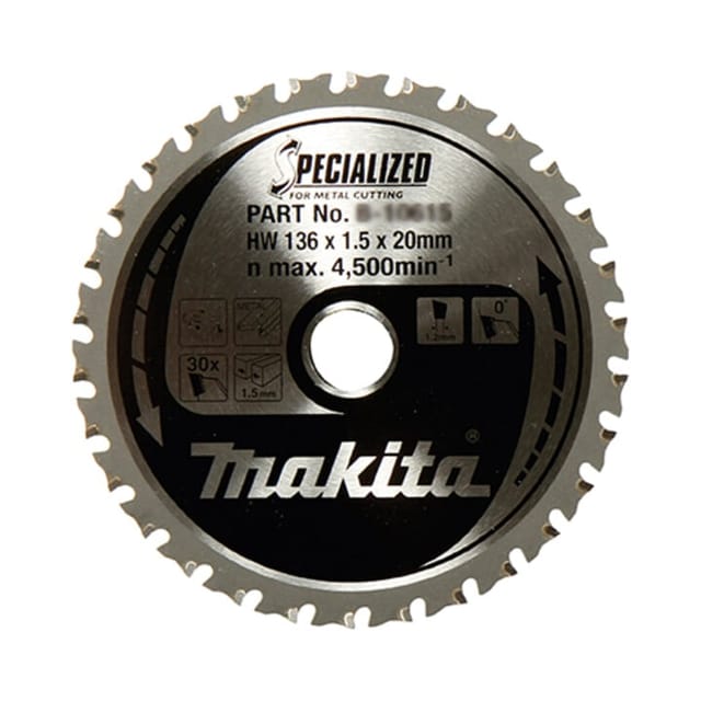 B-47008 Specialized TCT-Kreissägeblatt 150 x 20 mm, 52 Zähne, Metall - Makita