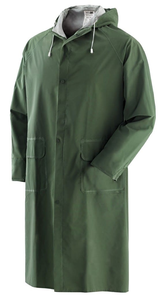 Cappotto impermeabile antipioggia pluvio in pvc-poliestere-pvc colore verde - Salone