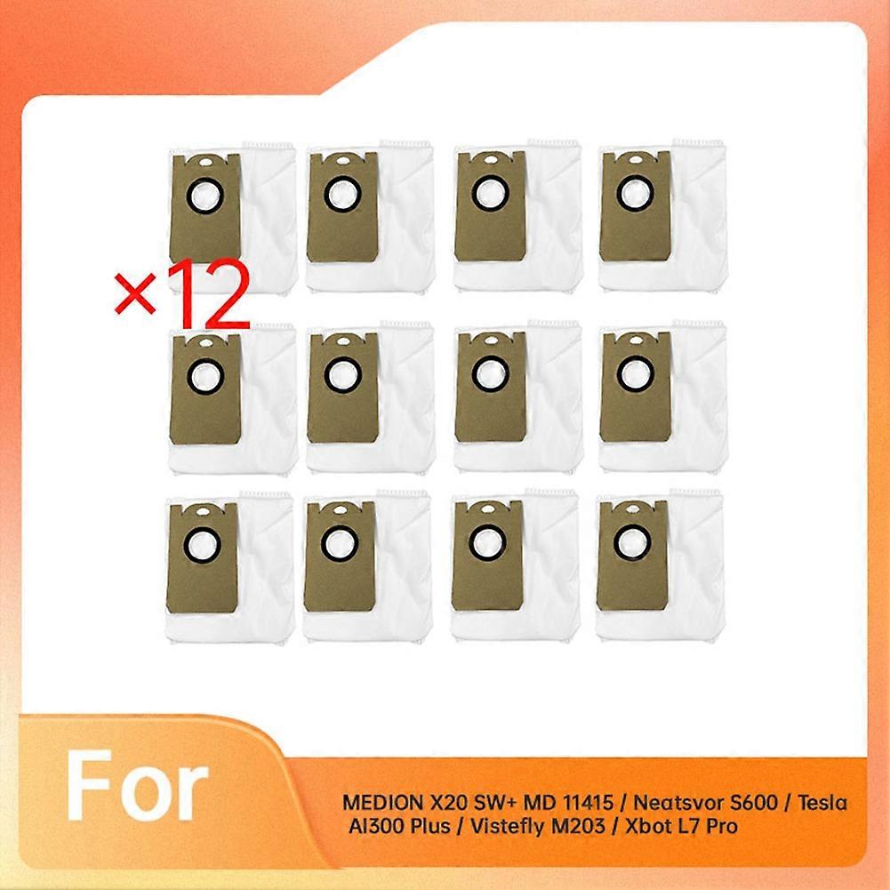 12 Staubbeutel Fur Medion X20 Sw Md 11415 Neatsvor S600 Tesla Ai300 Plus Vistefly M203 Xbot L7 Pro Kehrmaschine