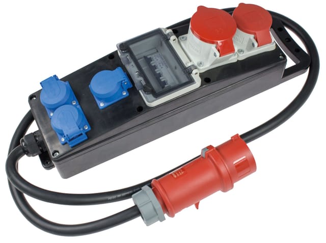 S11+ Vollgummi-Steckdosenleiste 400V/32A/max. 22kW IP44