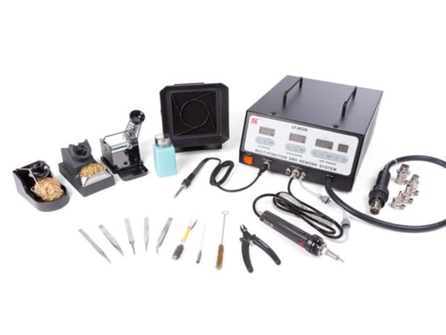 Xytronic Multifunktionale smd Lötstation mit 100W Lötkolben und 600W Heißluft, einstellbare Temperaturregelung mit lcd Anzeige, für präzise