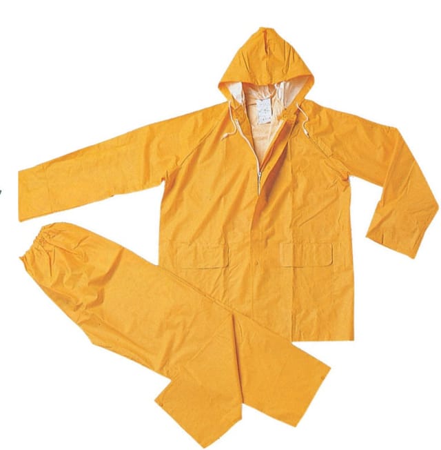 Completo impermeabile antipioggia pluvio giacca e pantalone colore giallo - Salone