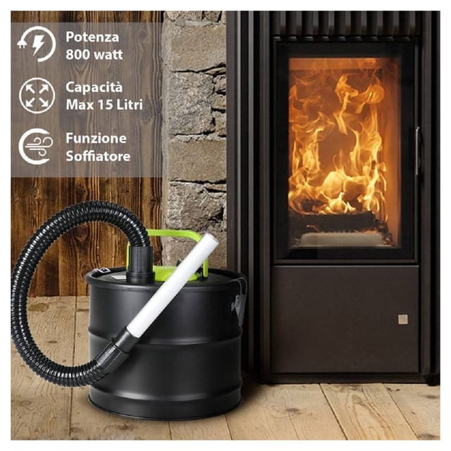 Trade Shop - aspiracenere electric 800W capacity serbator 15LT aspirapolver cenere 4887 -