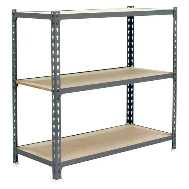 Simonrack Metallregal ohne Schrauben grau Holz 3 Ebenen