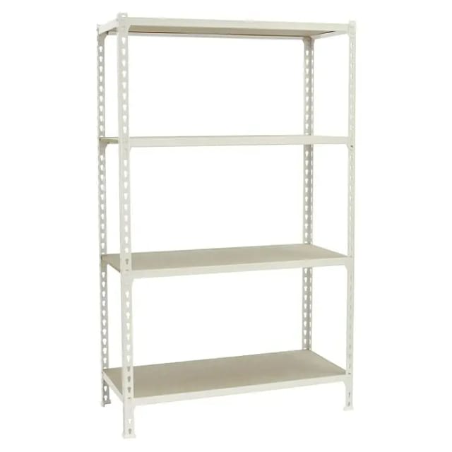 Simonrack Leichte Metallregal in Weiß und Holz mit 4 Regalböden