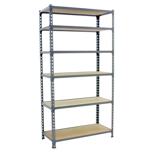 Simonrack Metallregal ohne Schrauben grau Holz 6 Regale