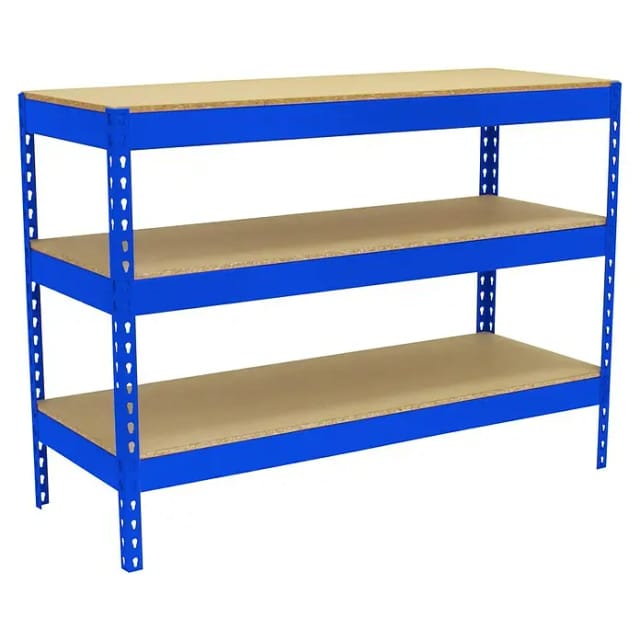 Simonrack Arbeitstisch Blau und Holz 121 cm