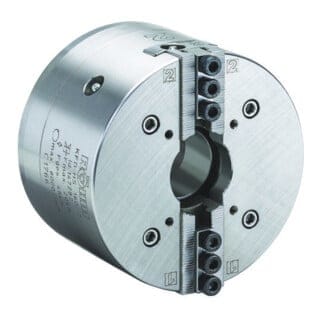 Röhm Kraftspannfutter KFD-HS 160, 2-Backen, Spitzverzahnung 90°, Zylindrische Zentrieraufnahme - 147281