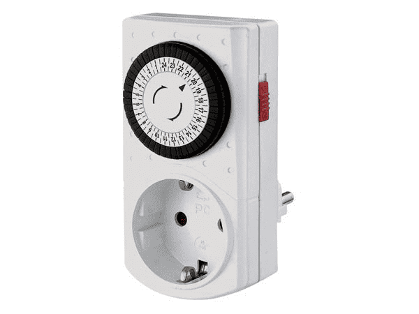Perel - Mini-24-Std.-Zeitschaltuhr, mechanisch, 230 v, 16 a, 3680 w, Typ f (Schutzkontakt), weiß
