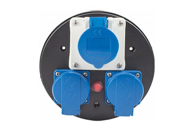 CEE Steckdoseneinsatz 230V 3-fach Thermoschutzschalter blau IP44
