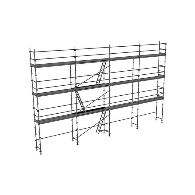 Gerüst 104m² - Struktur + Plattformen + Leiste - Strebe Version - DUO104-SPP