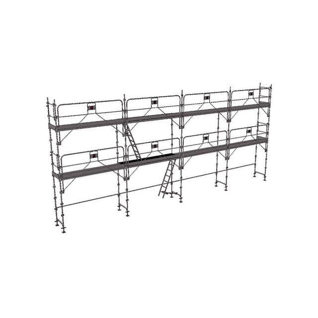 Gerüst 78m² - Struktur + Plattformen + Leiste -Gelände Version - DUO78GC-SPP