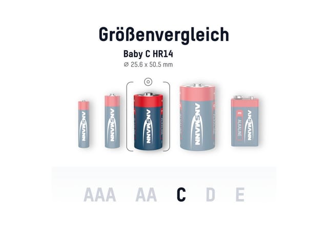 Batterien Baby c LR14 20 Stück 1,5V - Alkaline Batterie langlebig - Ansmann
