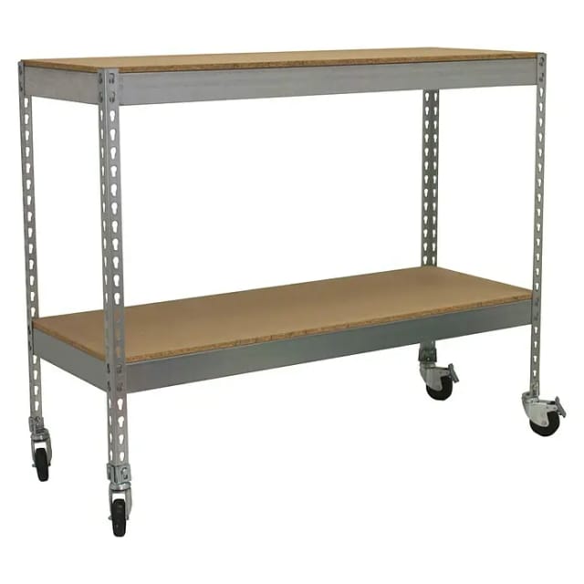 Simonrack Metallregal mit Holzrollen