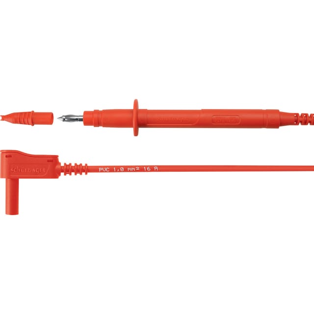 Schützinger - spl 7312 Ni / 1 / 100 / rt Sicherheits-Messleitung Stecker 4 mm Prüfspitze Rot 1 St.