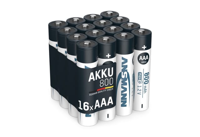 Akku Micro aaa 800 mAh 1,2V Ni-MH, 16 Stück - Ansmann