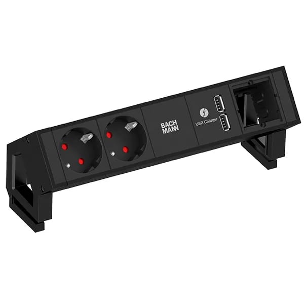 Bachmann Multiprise Schreibtisch2 Ladegerät USB und 2 x schuko