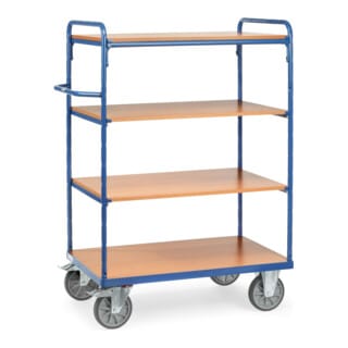 Fetra Etagenwagen mit 4 Böden aus Holz 1000x600mm Ladefläche