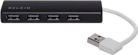 Belkin ultraflacher 4-Port Slim Travel-Hub passiv schw. F4U042BT