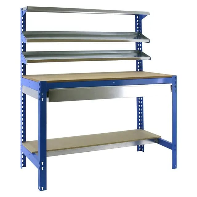 Entstapelung - SimonRack - Werkbank-Kit mit Schublade 1445x1210x610mm - BT-1 BOX 1200 BLAU/HOLZ