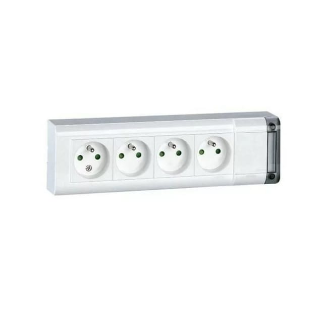 Legrand 050610 - Feste Steckdosenleiste - 4x2P+E - ohne Kabel - L. 253 mm