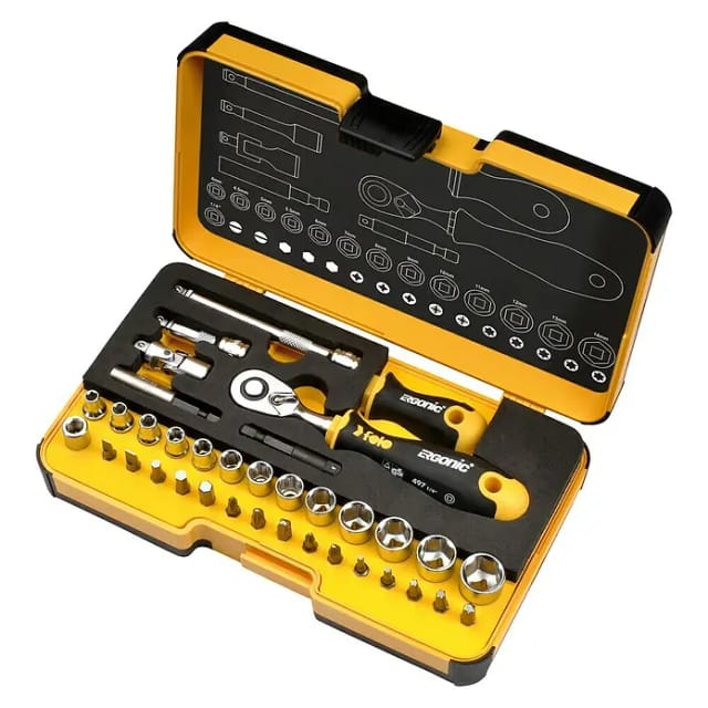 R-Go XL 36-teiliger Steckschlüsselsatz. SL/PH/PZ/TORX®/HEX/BH/SW/MS Felo 05783616