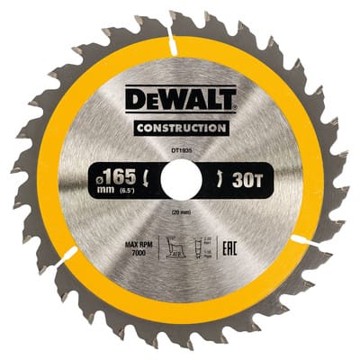 Kreissägeblatt Handkreissäge 165/20 mm 30WZ DT1935-QZ - Dewalt