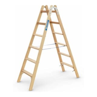 Zarges Holz Stehleiter Crestastep B, beidseitig begehbar 2x6 Stufen