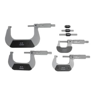 Helios Preisser - 0800 513 Bügelmessschrauben-Set 0 - 100 mm Ablesung: 0.01 mm din 863-1