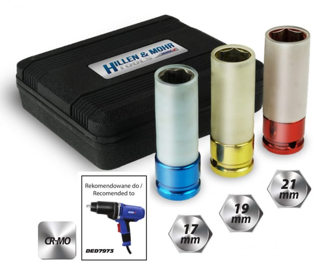 DEDRA - 1/2" Kraftsteckschlüssel für Alufelgen (17, 19, 21 mm)