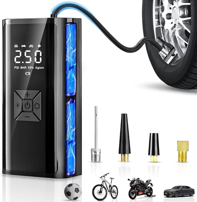 Kabelloser Autoreifenfüller, Tragbarer Luftkompressor, 12 V, 6000 Mah, Tragbarer Mini-kompressor Mit Led-licht, Autokompressor Für Fahrrad, Auto, Motorrad, Bälle