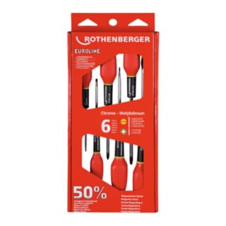 Rothenberger - Schraubendreher-Set euroline, 2xPZ, 4xSchlitz - 73571