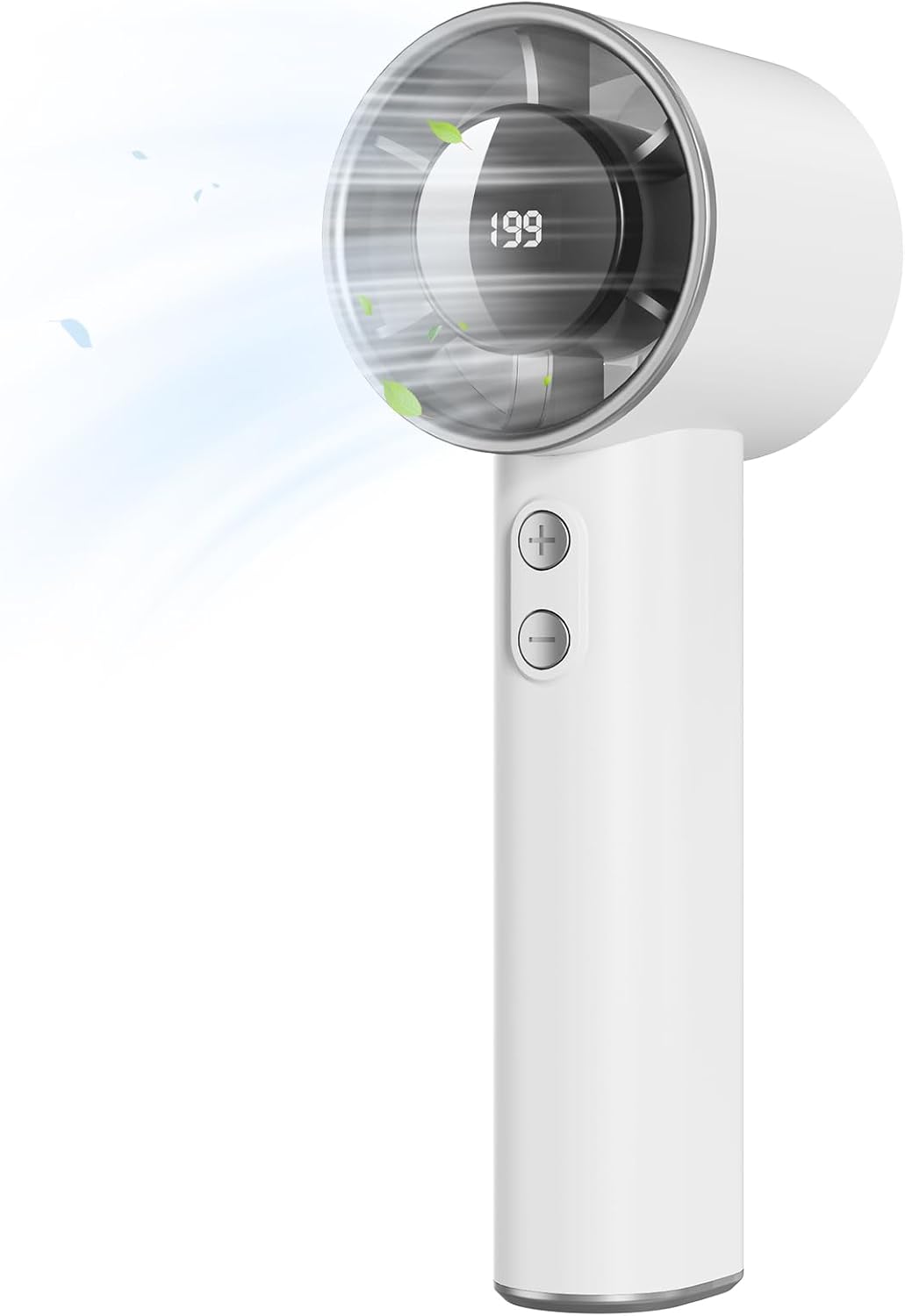 Mini Tragbarer Handventilator - 1200mah Kleiner Usb-tischventilator, 1-199 Geschwindigkeiten, Bis Zu 13 Stunden Akkulaufzeit, Led-bildschirm, Wiederaufladbare Batterie, Kabelloser Ventilator Für Innen