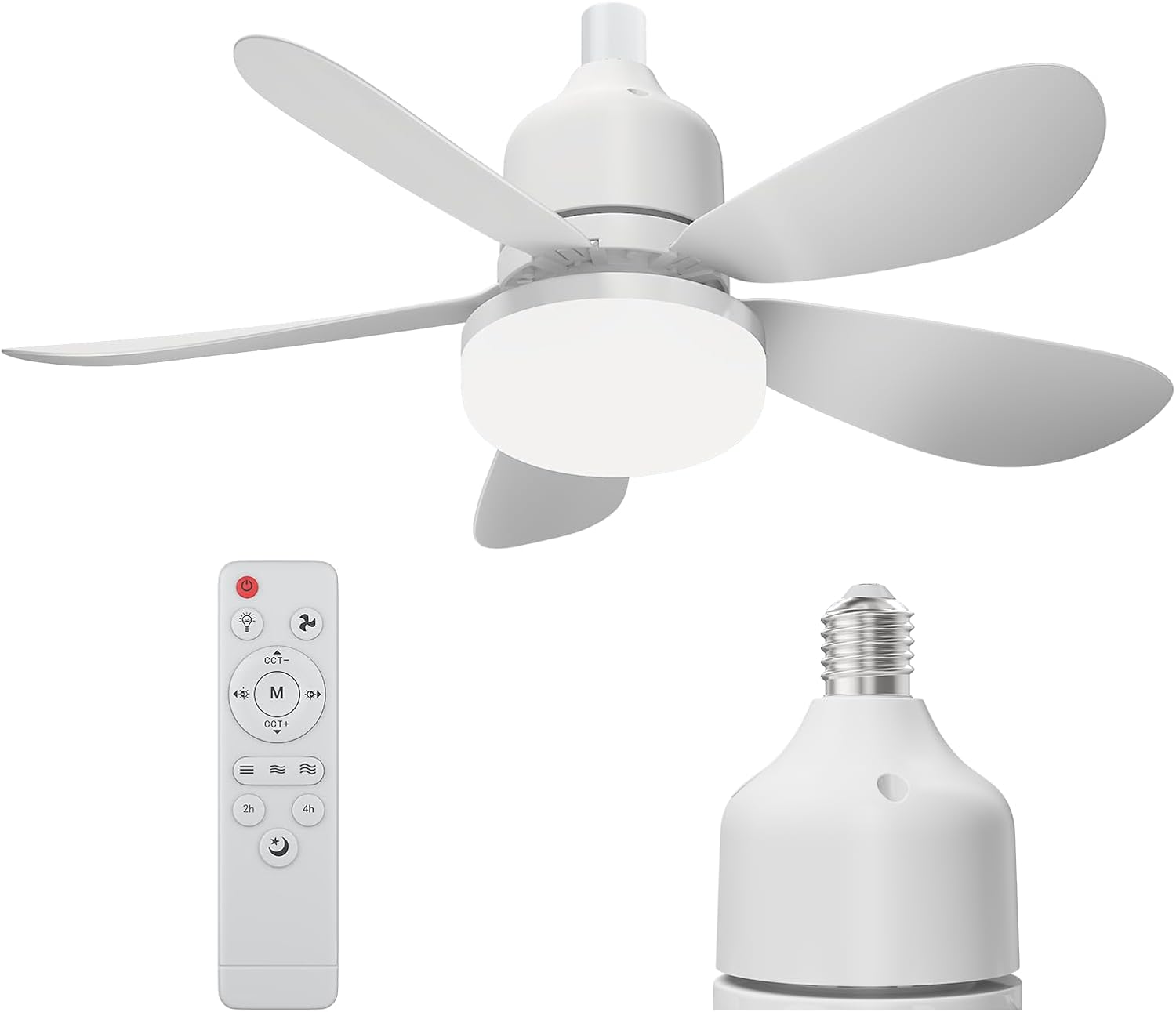 52 Cm Deckenventilator Mit Licht E27, Leiser Deckenventilator-leuchte 40 W, Led-deckenventilator-kronleuchter 2400 Lm, 3 Geschwindigkeiten 3 Farben, Fernbedienung Mit Timer Für Wohnzimmer Schlafzimmer