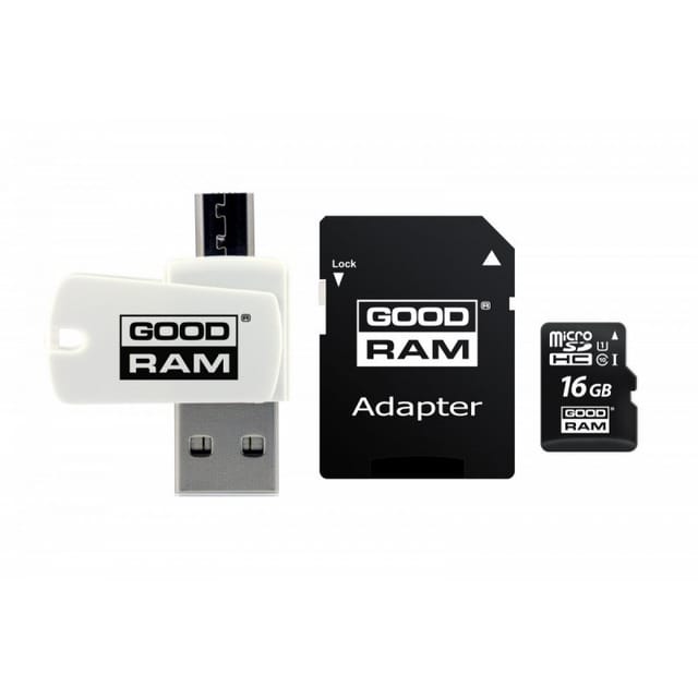 GoodRam All In One 16 GB microSDXC - Lesegerät und Adapter