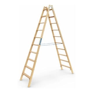 Zarges Holz Stehleiter Crestastep B, beidseitig begehbar 2x10 Stufen