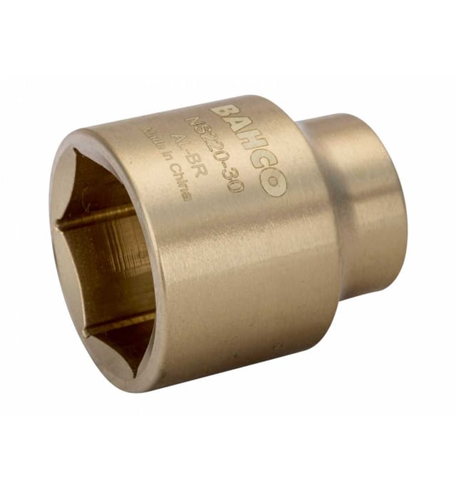Bahco 1/2-Steckschlüssel-Einsatz aus Aluminiumbronze mit 32-mm-Sechskantprofil, funkenfrei