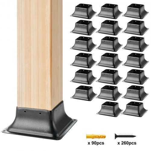 20er-set Aufschraubhülse 153 X 153 X 62 Mm Pfostenträger Kohlenstoffstahl Pfostenschuh Pfosten Pfostenunterlage Bodenhülse Stützenfuß Ideal Für Verandageländern, Pergolen Und Säulen