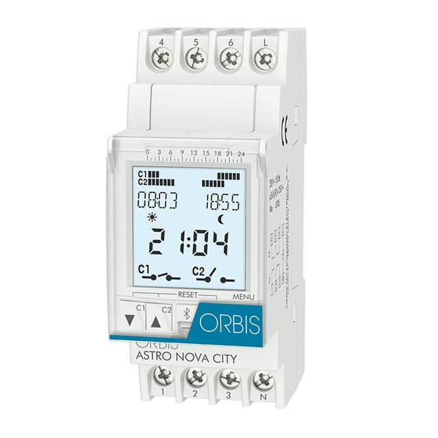 Orbis - Zeitschalttechnik astro nova city 230 v Hutschienen-Zeitschaltuhr digital 230 v/ac