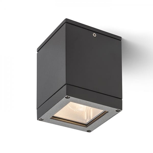 Rendl Light - Faretto applique quadra m da soffitto grigio antracite 230V E27 75W IP54