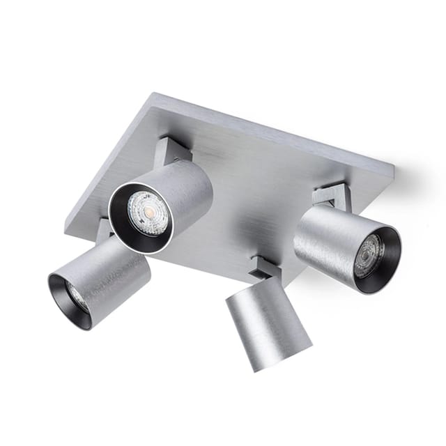 Rendl Light - kenny iv Deckenstrahler Aluminium gebürstet/schwarz 230V GU10 4x35W