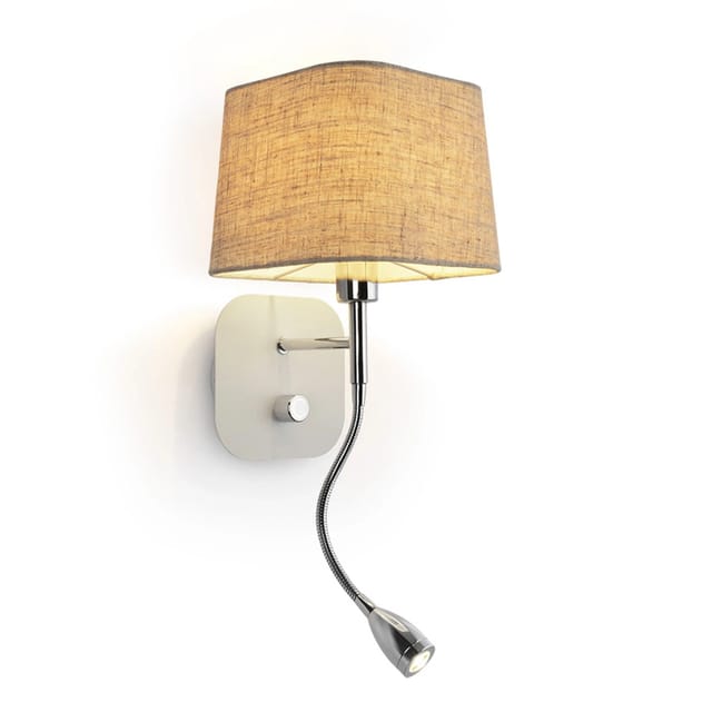 Lampada PERTH da parete faretto a LED beige/bianco cromo 230V E14 LED 15+3W 30° 3000K